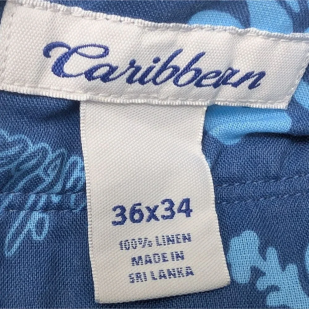 Caribbean Linen Pants, Natural Size 36 × 34 Men's